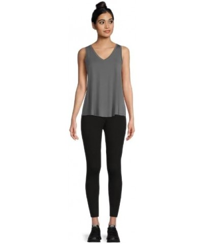 Women's High Low V-Neck Tank Top Grey Metal $9.44 Tanks