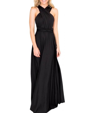 Women Transformer Multi Way Bandage Dress Convertible Bridesmaid Gown Black $20.56 Dresses