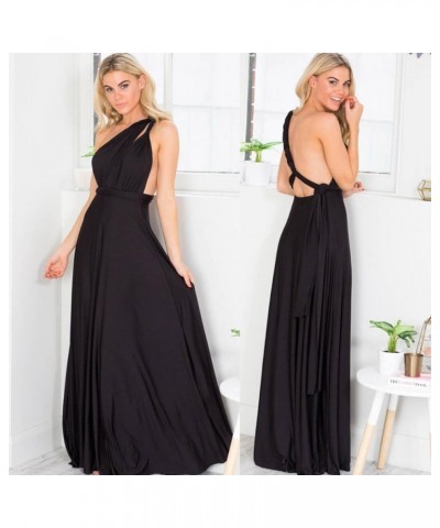 Women Transformer Multi Way Bandage Dress Convertible Bridesmaid Gown Black $20.56 Dresses