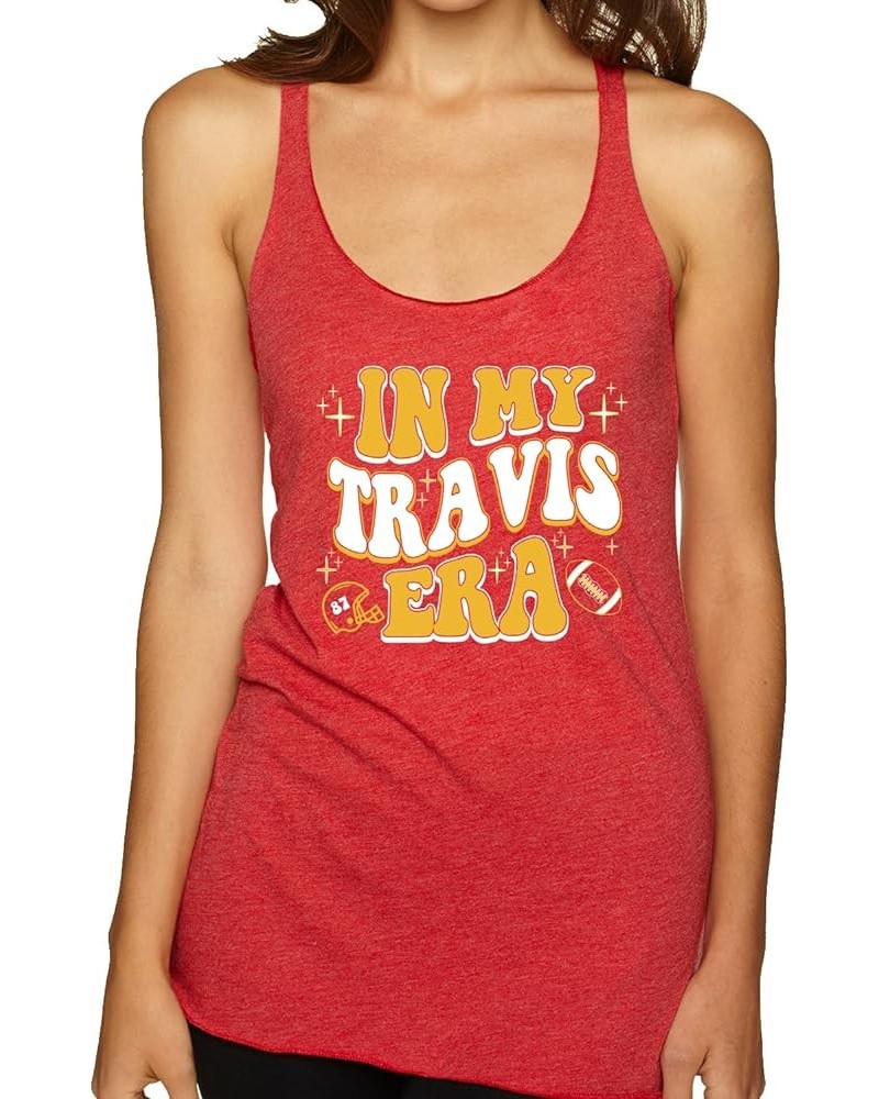 Kansas City Fan | KC Fantasy Football Sports Tri-Blend Racerback Tank Top Vintage Red-travis $11.00 Tanks