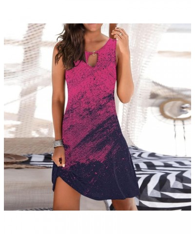 Summer Dresses for Women 2024 Casual Sleeveless Floral Boho Beach Dress Cover Ups Short Tank Swing Sun Dress L-hot Pink $8.99...