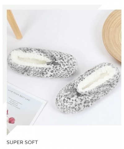 Womens Cozy&Warm Slipper Socks with Grippers -Fuzzy Fleece House Slippers with Non Slip Bottoms Lepoard $9.17 Socks