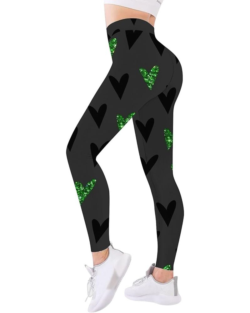 St Patricks Day Leggings for Women Shamrock Green Pant Slim Fit Tummy Control Leggings Irish Yoga Pants Workout Leggings 2-bl...