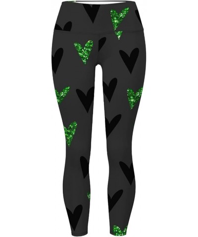 St Patricks Day Leggings for Women Shamrock Green Pant Slim Fit Tummy Control Leggings Irish Yoga Pants Workout Leggings 2-bl...