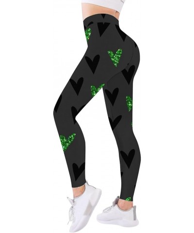 St Patricks Day Leggings for Women Shamrock Green Pant Slim Fit Tummy Control Leggings Irish Yoga Pants Workout Leggings 2-bl...