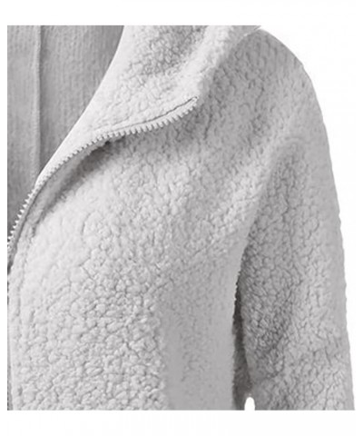 Womens Fuzzy Sherpa Fleece Zip Up Hoodies Kawaii Cat Ear Sweatshirt Sweater Lightweight Jackets Coats with Pocket Xb-gray $13...