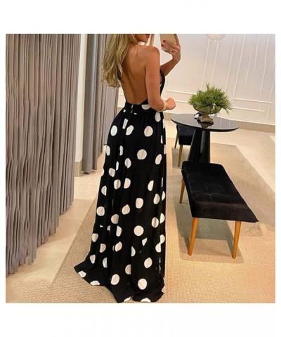 Dresses for Women 2024 Short/Long Sleeve Floral Maxi Long Dress Fashion Casual Summer Sun Boho Dresses F-black $9.71 Others