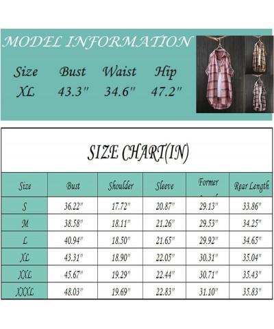 Blouses for Women Dressy Casual Classic Plaid Long Sleeve Shirts Ladies Loose Lapel Tunic Tops Going Out Date Outfits D-pink ...