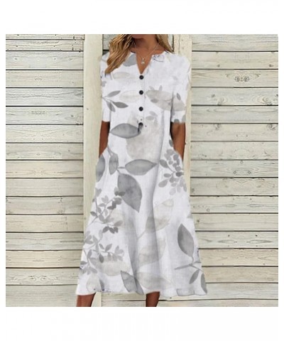 Summer Dresses for Women 2023 Long Sleeve Floral V Neck Maxi Dress Casual Fashion Beach Dresses D-gray $9.87 Others