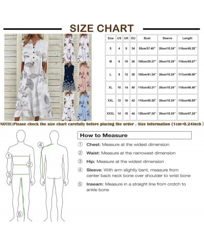 Summer Dresses for Women 2023 Long Sleeve Floral V Neck Maxi Dress Casual Fashion Beach Dresses D-gray $9.87 Others