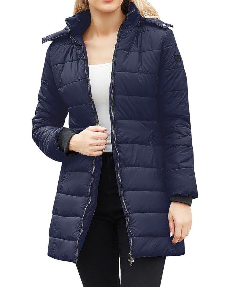 Women's Long Puffer Puffy Jacket - Bubble Jackets for Women w/Vest & Adjustable Hood Outdoor Puffer Quilted Vest Blue $23.51 ...