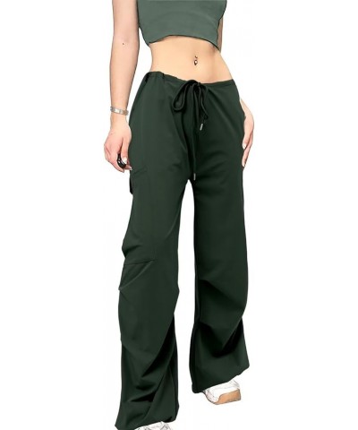 Parachute Pants for Women Cargo Pants Womens Baggy Low Waist Y2K Pants with Pockets Relaxed Jogger A2-army Green $15.05 Pants