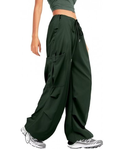 Parachute Pants for Women Cargo Pants Womens Baggy Low Waist Y2K Pants with Pockets Relaxed Jogger A2-army Green $15.05 Pants