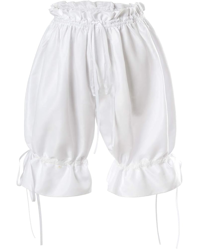 Womens Lolita Bloomers Maid Ruffle Pumpkin Pants Shorts White $11.25 Lingerie