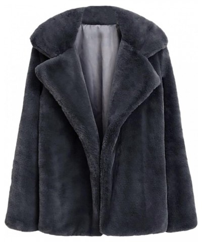 Jackets for Women Plus Size Sherpa Faux Fur Plush Outerwear Button Down Parka Coat Winter Warm Oversized Outwear Grey $16.92 ...