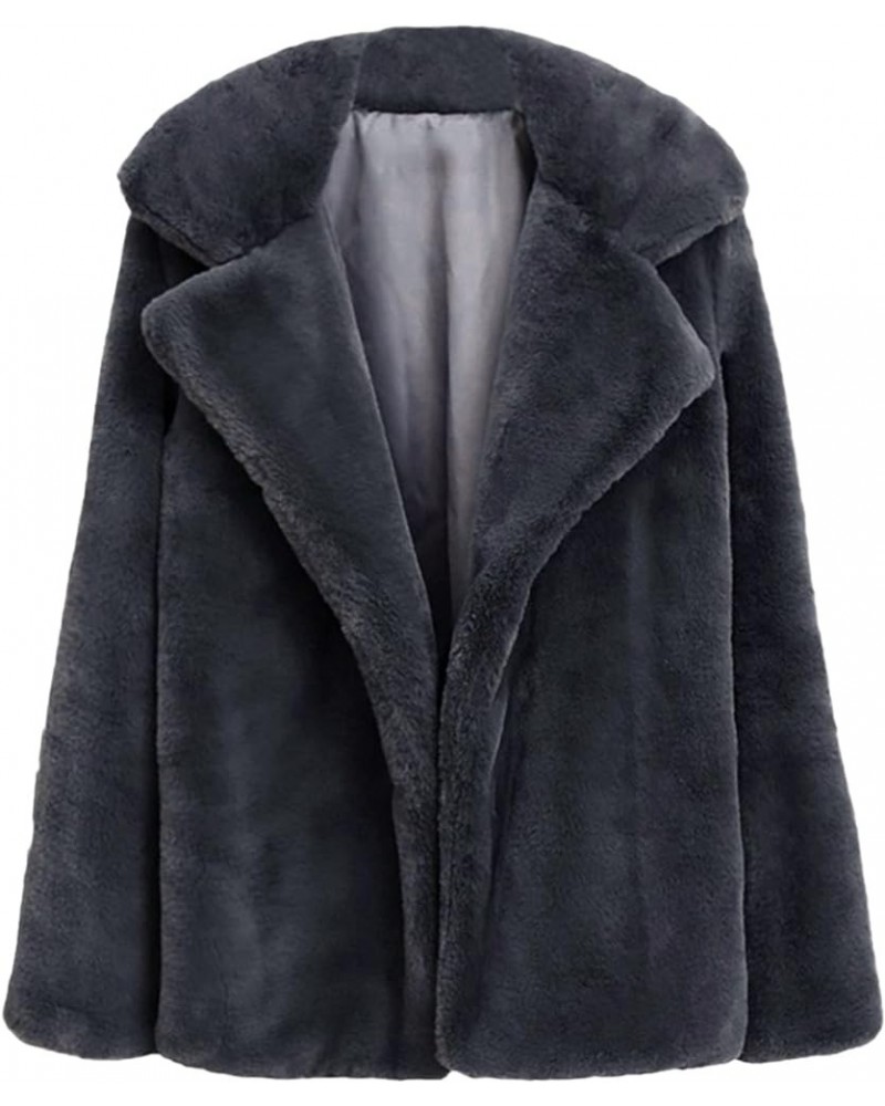 Jackets for Women Plus Size Sherpa Faux Fur Plush Outerwear Button Down Parka Coat Winter Warm Oversized Outwear Grey $16.92 ...