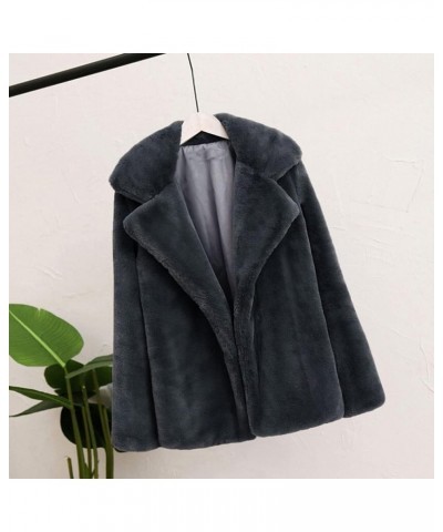 Jackets for Women Plus Size Sherpa Faux Fur Plush Outerwear Button Down Parka Coat Winter Warm Oversized Outwear Grey $16.92 ...