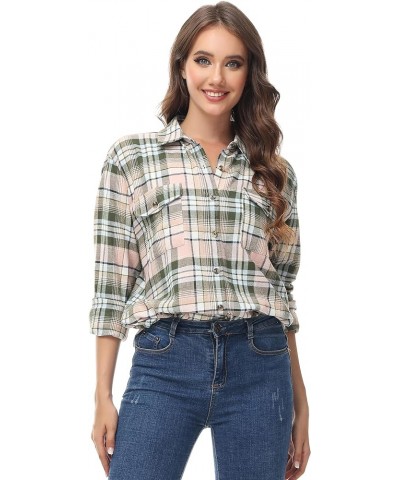 Women's Oversized Flannel Plaid Shirt Long Sleeve Button Down Plus Size Lightweight Shacket Blouse (S-4X) Regular Fit 50013 $...