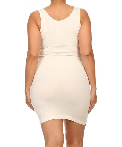 Women's Seamless Tank Dress Ivory $9.85 Dresses