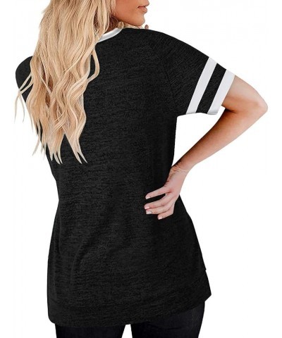 Womens Raglan Shirt 3/4 Sleeve Colorblock Crewneck Soft Casual Workout Pullover Patchwork Tunic Top Z10-black $12.31 T-Shirts