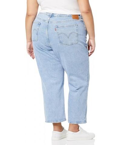 Women's Premium Plus-Size Ribcage Straight Ankle Jean Samba Done - Light Indigo $38.01 Jeans