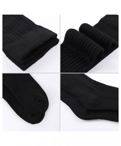 3 Pairs Women's Slouch Socks Cotton Knit Knee High Scrunch Sock Size 6-11 Black-grey-wine Red $11.77 Activewear