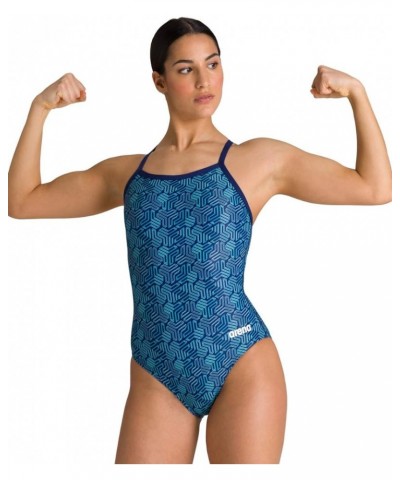 Women's Standard Kikko Light Drop Back MaxLife One Piece Swimsuit Navy-multi Green $25.91 Swimsuits