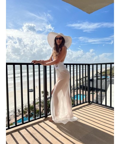 Women Sarong Swimsuit Coverups Chiffon Long Bikini Wraps Sheer Beach Bathing Suit Cover Up A-1 Piece 1-white $11.59 Swimsuits