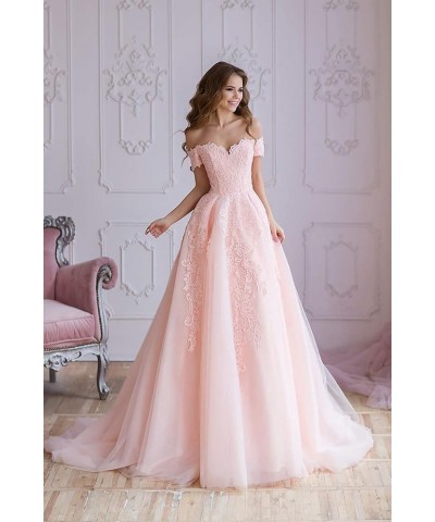 Women's Off The Shoulder Quinceanera Princess Prom Dresses 2023 Long Lace Pearls Ball Gowns Burgundy $34.20 Others