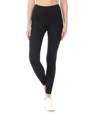 Women's 3" Yoga Waistband Activewear Comfort Leggings Black $10.06 Leggings