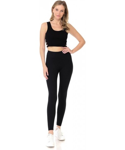 Women's 3" Yoga Waistband Activewear Comfort Leggings Black $10.06 Leggings