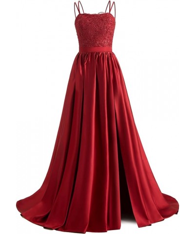 Spaghetti Straps Prom Dresses for Women Long Lace Appliques Formal Ball Gowns Evening Dresses with Pockets Fuchsia $45.09 Dre...