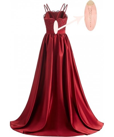 Spaghetti Straps Prom Dresses for Women Long Lace Appliques Formal Ball Gowns Evening Dresses with Pockets Fuchsia $45.09 Dre...