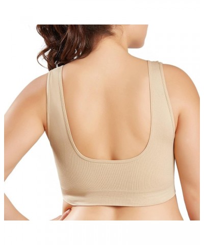 3 Pack Women Wireless Sports Bra Pull on Bra Running Workout Yoga Bra with Removable Pads 6 Pack Beige $10.00 Activewear