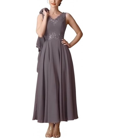 2 Piece Mother of The Bride Dresses with Jacket Chiffon Sequin Appliques Formal Dress for Women Olive $29.11 Dresses