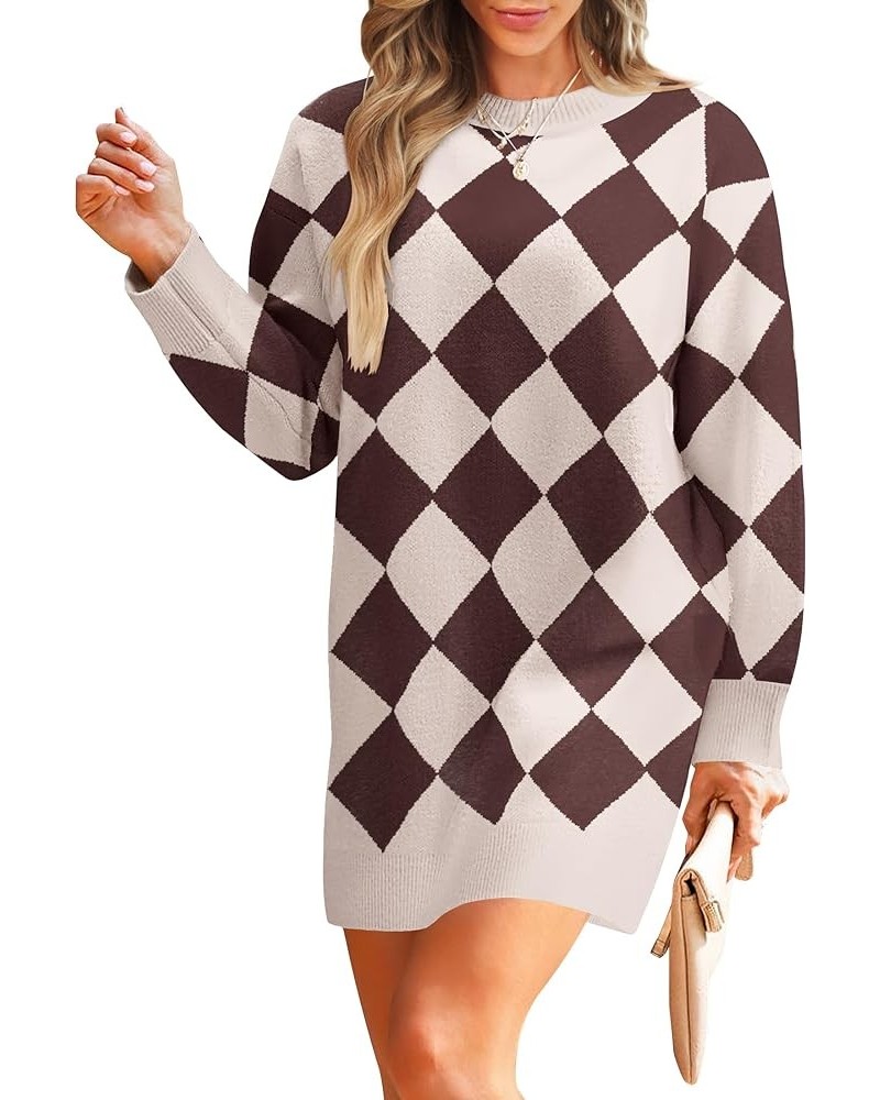 Women's Long Sleeve Dress Winter Oversized Tunic Sweaters 2024 Trendy Clothes Fall Outfits Taupe $14.57 Sweaters