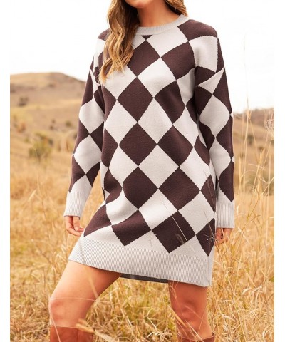 Women's Long Sleeve Dress Winter Oversized Tunic Sweaters 2024 Trendy Clothes Fall Outfits Taupe $14.57 Sweaters