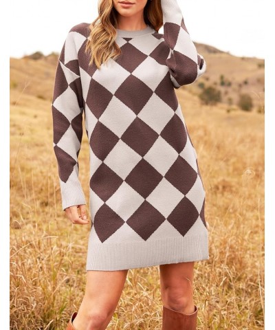 Women's Long Sleeve Dress Winter Oversized Tunic Sweaters 2024 Trendy Clothes Fall Outfits Taupe $14.57 Sweaters