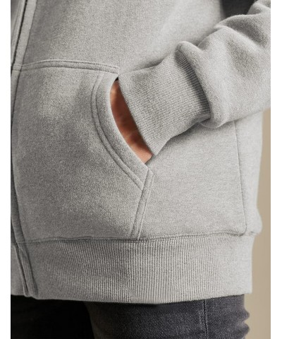 Women's Winter Hoodies Pullover Sherpa Fleece Warm Heavyweight Sweatshirt Light Grey $22.05 Jackets