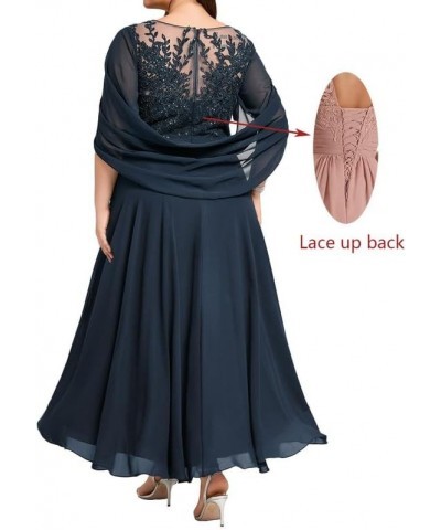 Plus Size Lace Mother of The Bride Dresses Cape Mother of The Bride Dress Dusty Blue $38.71 Dresses