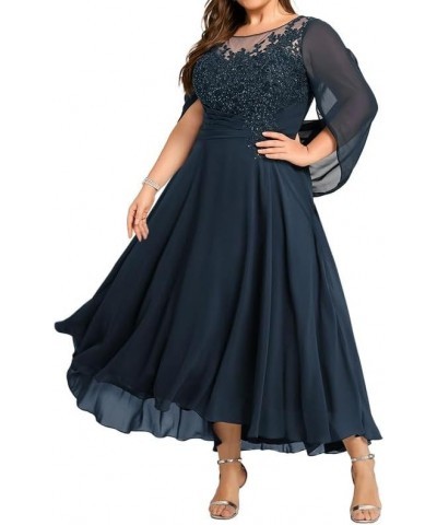 Plus Size Lace Mother of The Bride Dresses Cape Mother of The Bride Dress Dusty Blue $38.71 Dresses