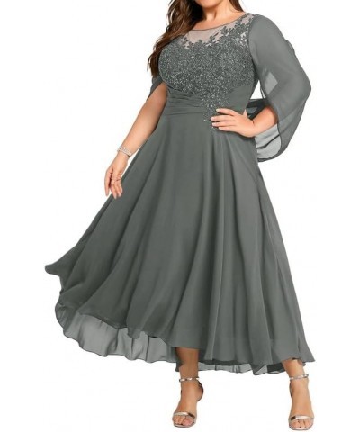 Plus Size Lace Mother of The Bride Dresses Cape Mother of The Bride Dress Dusty Blue $38.71 Dresses