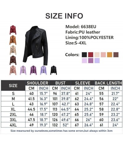 KELYWELL Women Leather Jacket Long Sleeve Faux PU Leather Motor Biker Coat Lightweight Vegan Pleather Fashion Outercoat 01 Ar...