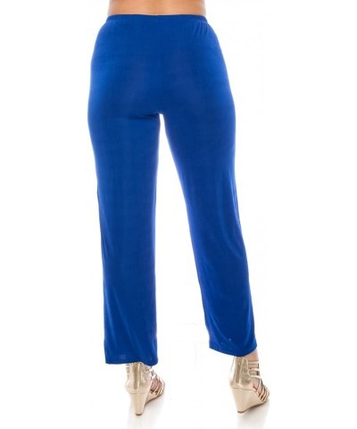 Women's Elastic Waist Pants – Pull On Stretch Basic Soft Casual Trouser Royal $17.41 Pants