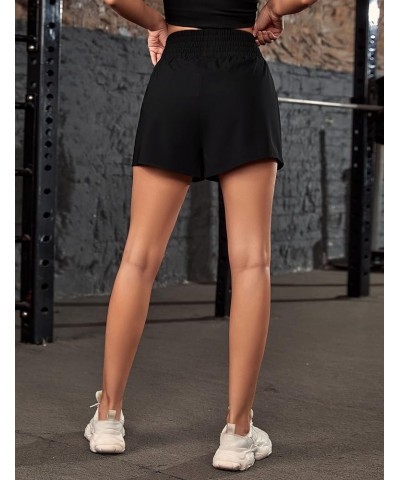 Women's Workout Shorts Athletic Running Shorts Crossover High Waisted Gym Shorts with Zipper Pockets 2.5 Black Big Pockets $1...