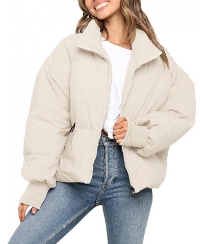 Puffer Jacket Womens Puffer Jackets Women Cropped Winter Down Coat 921-white $14.35 Jackets