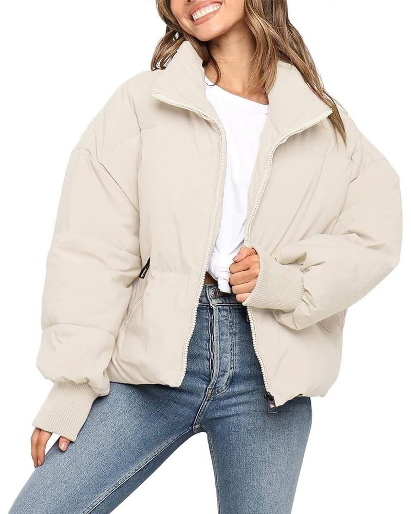 Puffer Jacket Womens Puffer Jackets Women Cropped Winter Down Coat 921-white $14.35 Jackets