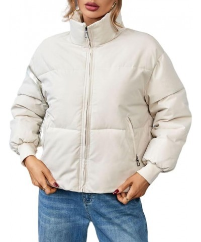 Puffer Jacket Womens Puffer Jackets Women Cropped Winter Down Coat 921-white $14.35 Jackets