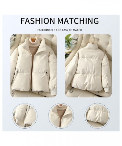 Puffer Jacket Womens Puffer Jackets Women Cropped Winter Down Coat 921-white $14.35 Jackets