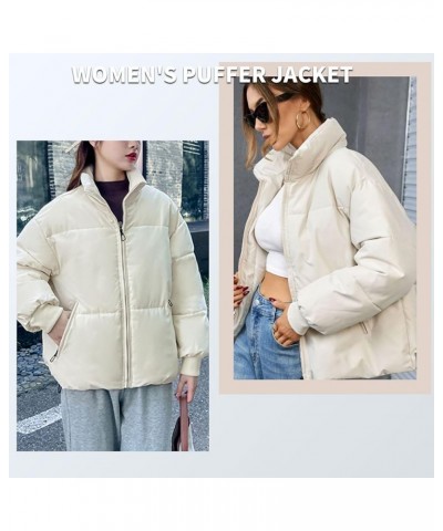 Puffer Jacket Womens Puffer Jackets Women Cropped Winter Down Coat 921-white $14.35 Jackets